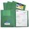 C-Line Poly Portfolio Folder with Prongs, 2-Pocket, Green, Pack of 25